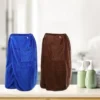 Unique Bargains Men's Bath Wrap Towel For Shower Spa Adjustable Robes With Hair Dry Cap Blue Brown 2 Pcs