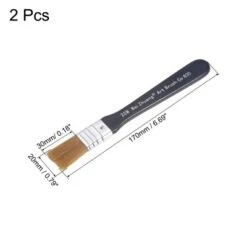 Unique Bargains Small Nylon Bristle Wall Treatment Tool Paint Brush With Wooden Handle 2 Pcs