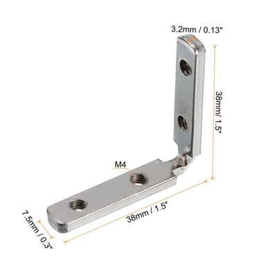 Unique Bargains Corner Connectors With M4 Screws For 2020 Series L-Shape Interior Joint Brackets