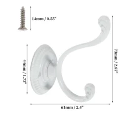 Unique Bargains Vintage Clothes Hooks White 4 Pcs