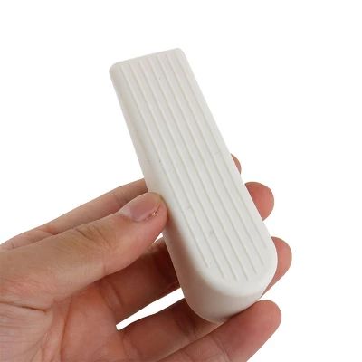 Unique Bargains Home Office Rubber Non-Slip Doorstops White 4" X 1.2" X 1.1" 2 Pcs - Image 2