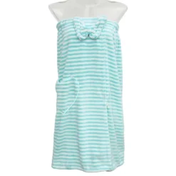 Unique Bargains Shower Wrap Towel For Women Adjustable Bath Wrap With Pocket Coral Fleece 1 Pc