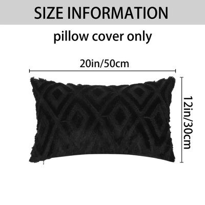Unique Bargains Shaggy Plush Faux Fur Throw Patterned Pillow Covers 2 Pcs - Image 4