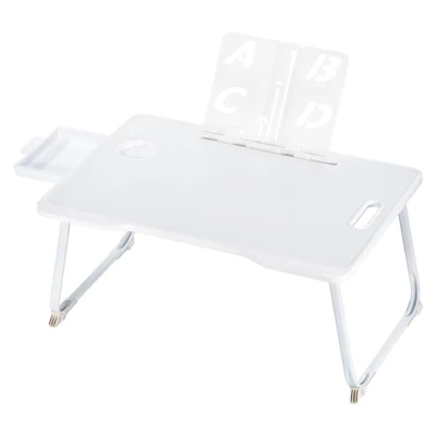 Unique Bargains Laptop Bed Desk Tray Portable Desk With Storage Drawer Reading Holder Water Slot Foldable Table - Image 8