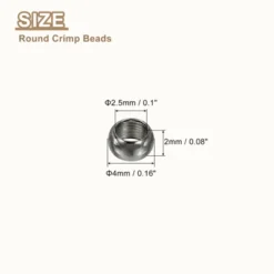 Unique Bargains Loose Metal Clamp Ends Tiny Round Crimp Beads For Bracelet DIY 200 Pcs