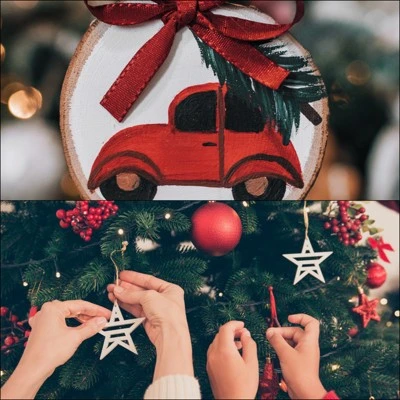 Unique Bargains DIY Natural Rustic Round Wood Slices 100 Pcs - Image 5