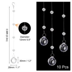 Unique Bargains Acrylic Pineapple Bead Crystal Garland Strands For Decor 10 Pcs