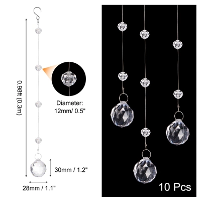 Unique Bargains Acrylic Pineapple Bead Crystal Garland Strands For Decor 10 Pcs