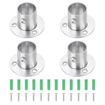 Unique Bargains Flange Closet End Supports Diameter Rod Bracket 4 Pcs - Image 6