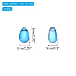 Unique Bargains Czech Glass Teardrop Clear Versatile Craft Loose Beads Puffed Raindrop Beads 50 Pcs