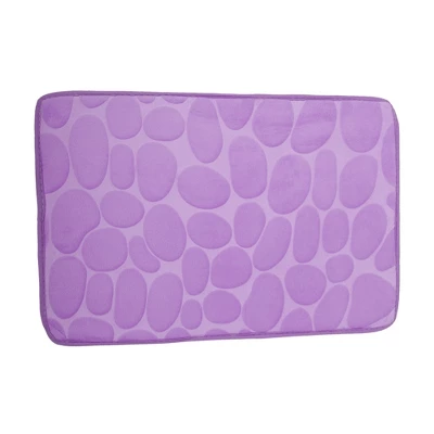 Unique Bargains Cobblestone Pattern Bathroom Rugs Polyester Bath Mat Machine Washable Purple 80x50cm - Image 4