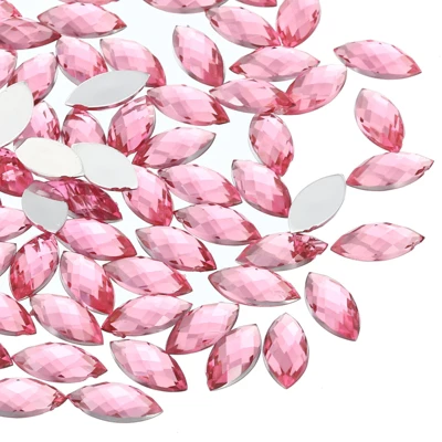 Unique Bargains Acrylic Horse Eye DIY Jewelry Craft Embellishments Marquise Gems 100 Pcs 0.59" X 0.28" - Image 7