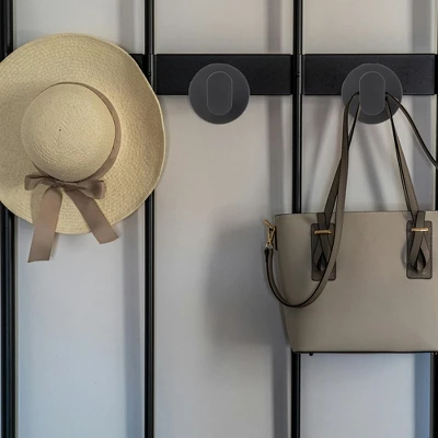 Unique Bargains Round Adhesive Hooks Black 2 Pcs - Image 3