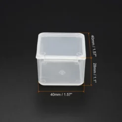 Unique Bargains Plastic Square Art Craft Storage Container With Hinged Lid