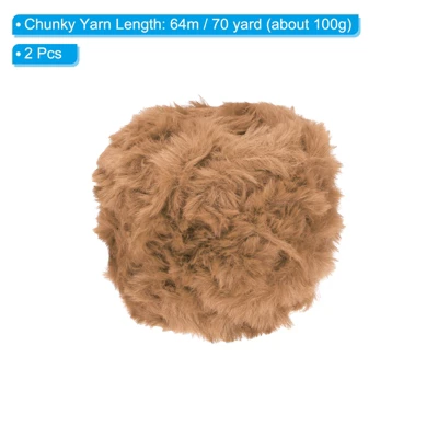Unique Bargains Craft Kits For Blanket Scarf Hat Faux Fur Chunky Yarn 70 Yards 2 Skeins