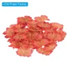 Unique Bargains Wedding Party Thanksgiving Halloween Decoration Fall Maple Artificial Leaves Sunset Red 200 Pcs
