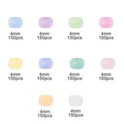 Unique Bargains 4mm Round Glass Beads For Bracelets For Making Bracelet Making DIY Crafts Assorted Color