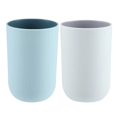 Unique Bargains 2Pcs Bathroom Tumblers Bathroom Toothbrush Cup Blue 4.33''x2.76'' 350ml - Image 10
