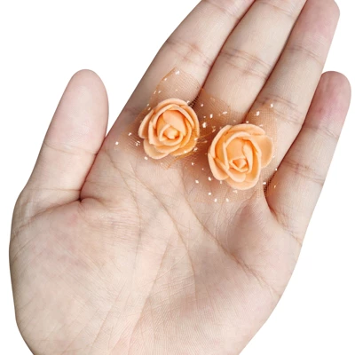 Unique Bargains Mini DIY Craft Decoration Artificial Rose Flower Head 72 Pcs Red - Image 5