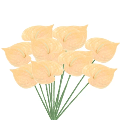 Unique Bargains Artificial Anthurium Lily Flowers For Home Decor 10 Pcs - Image 16