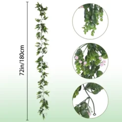 Unique Bargains Home Artificial Green Vines Plants Hanging 72" 4 Pcs
