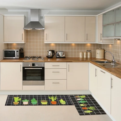 Unique Bargains Summer Farmhouse Decorations Cactus Pattern Kitchen Rugs Set Of 1 - Image 4