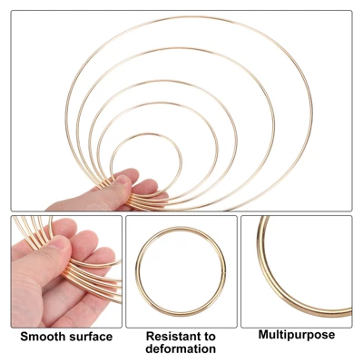 Unique Bargains Smooth Metal Craft Hoops For DIY Wreath Making Supplies Plant Hangers 4 Pcs - Image 2