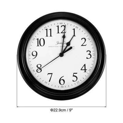 Unique Bargains Battery Operated Decorative Silent Non-Ticking Quartz Wall Clock 9"