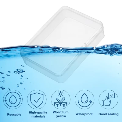 Unique Bargains Plastic Bead Art Craft Jewelry Storage Rectangle Boxes Clear 12 Pcs - Image 3