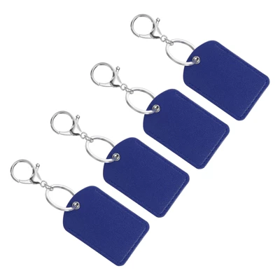Unique Bargains PU Leather Keychain Fobs With Key Rings For DIY Crafts 4 Pcs - Image 9