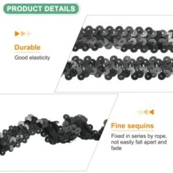 Unique Bargains Elastic PVC Durable Sequins Flat Paillette Sequin Trim 1 Pc