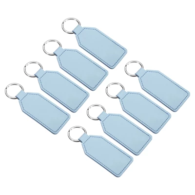 Unique Bargains PU Leather Keychain Blanks With Key Ring For DIY Laser Engraving 8 Pcs - Image 8