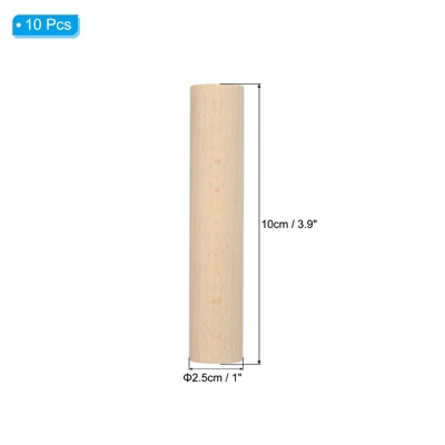 Unique Bargains Unfinished Round DIY Crafts Home Decor Wood Sticks 10 Pcs