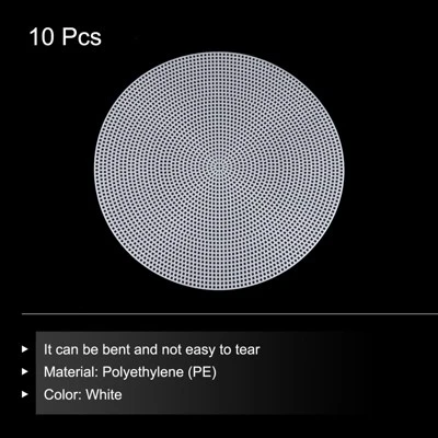 Unique Bargains 13 Count Round Needlepoint Blank Mesh Canvas Sheet For Embroidery Knit 10 Pcs - Image 2