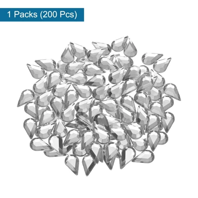 Unique Bargains Flat Back Artificial Rhinestones For Wedding DIY Crafts Party 200 Pcs - Image 2