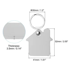 Unique Bargains PU Leather Keychain Blanks With Key Rings For DIY Laser Engraving 4 Pcs