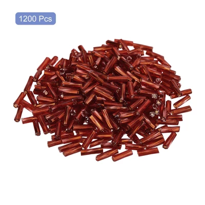 Unique Bargains Mini Smooth Loose Glass Bugle Beads For DIY Earrings Necklaces Making 1200 Pcs - Image 2