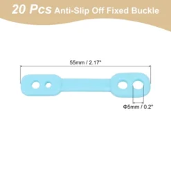 Unique Bargains Clothes Hanger Windproof Plastic Strip Hook Anti-Slip Off Fixed Buckle 20 Pcs