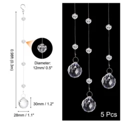 Unique Bargains Acrylic Pineapple Bead Crystal Garland Strands For Wedding DIY 5 Pcs