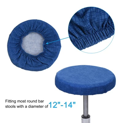 Unique Bargains Polyester Round Washable Elastic Bar Stool Cover For Dia 12"-14" Chair 4 Pcs - Image 2
