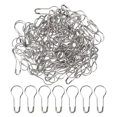 Unique Bargains Metal Bulb Small Breastpin Gourd Safety Pins Silver Tone 100 Pcs - Image 7