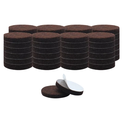 Unique Bargains Round Self-Stick Non-Slip Anti-Scratch Floor Protector Furniture Felt Pads Dark Brown 50 Pcs - Image 2