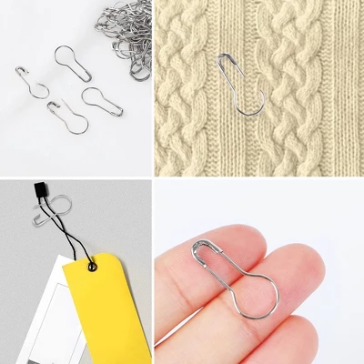 Unique Bargains Metal Bulb Small Breastpin Gourd Safety Pins Silver Tone 100 Pcs - Image 4