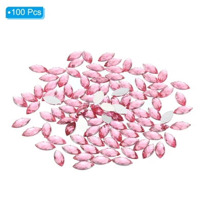 Unique Bargains Acrylic Horse Eye DIY Jewelry Craft Embellishments Marquise Gems 100 Pcs 0.59" X 0.28" - Image 2