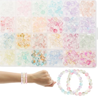 Unique Bargains Glass Beads For Bracelets 8mm Assorted Colors For Making Bracelet Making And DIY Crafts 480Pcs - Image 2