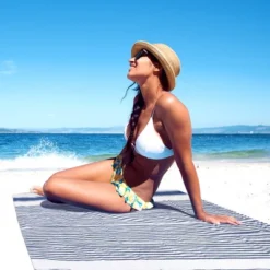 Unique Bargains Quick Drying Stripe Pattern Beach Towel 40" X 72"