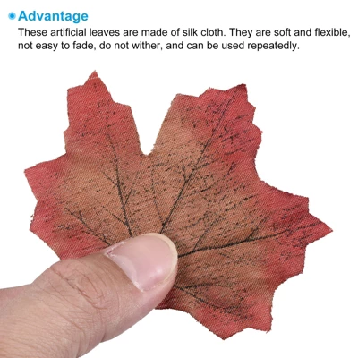 Unique Bargains Wedding Party Thanksgiving Halloween Decoration Mixed Artificial Autumn Maple Leaves - Image 3