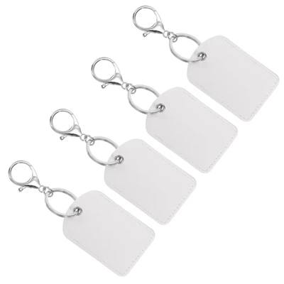 Unique Bargains PU Leather Keychain Fobs With Key Rings For DIY Crafts 4 Pcs - Image 13