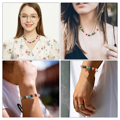 Unique Bargains 8mm Glass Beads For Bracelets For Making Bracelet Making DIY Crafts Assorted Color 300 Pcs - Image 5