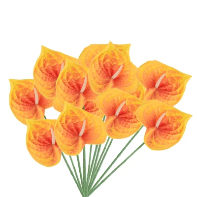 Unique Bargains Artificial Anthurium Lily Flowers For Home Decor 10 Pcs - Image 10